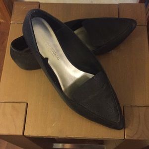 Point toe black flats